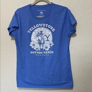 Yellowstone Dutton Ranch Women's Blue Tee Shirt. Good Condition. Size XXL.